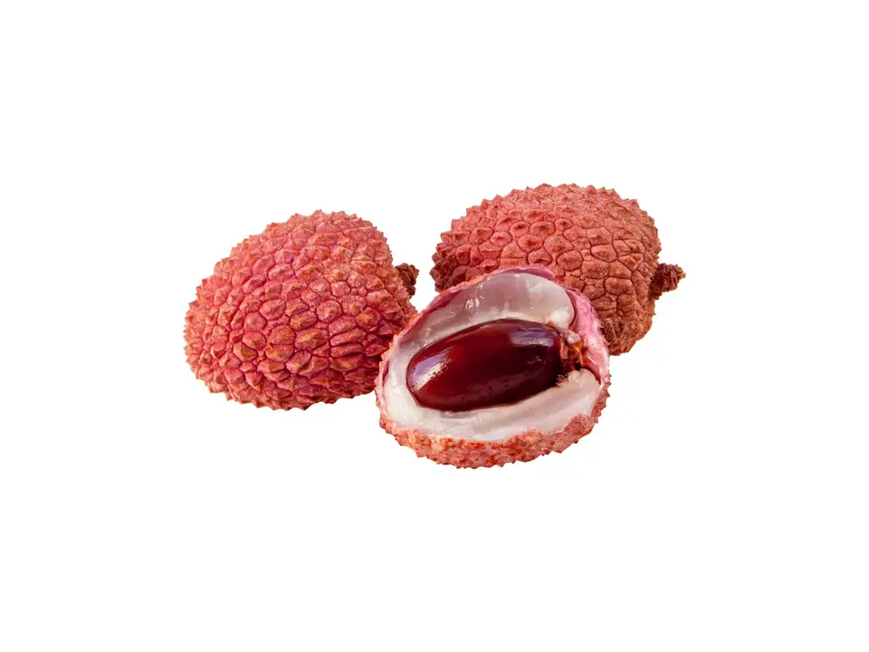 Lychee, on a white background