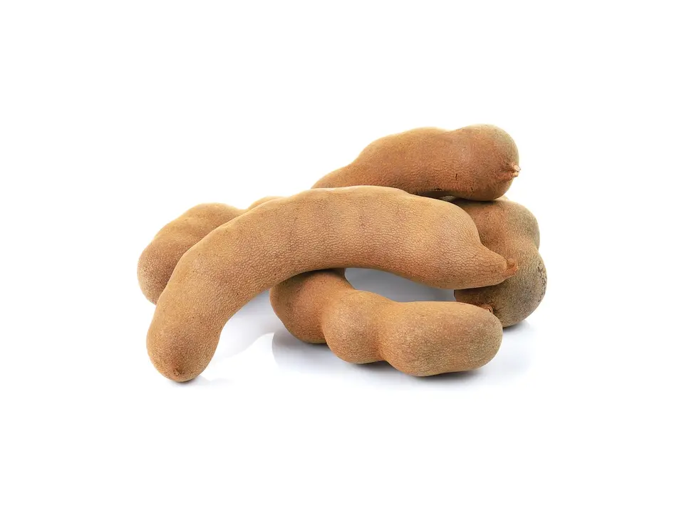 Sweet tamarind (makham wan), on a white background