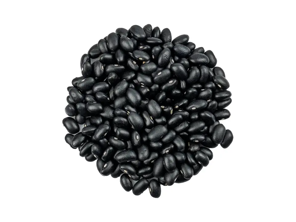 Black beans, on a white background
