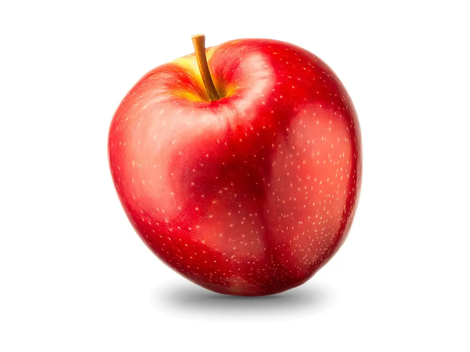 Red apple, on a white background