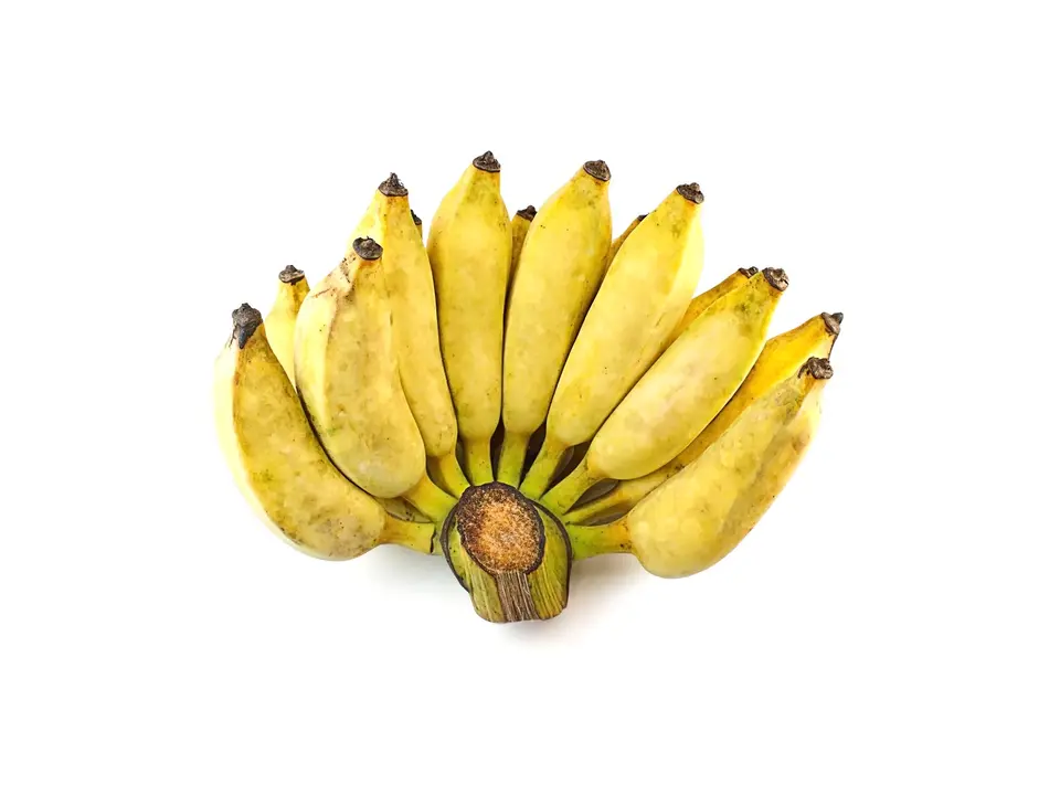 Namwa bananas (kluai namwa), on a white background
