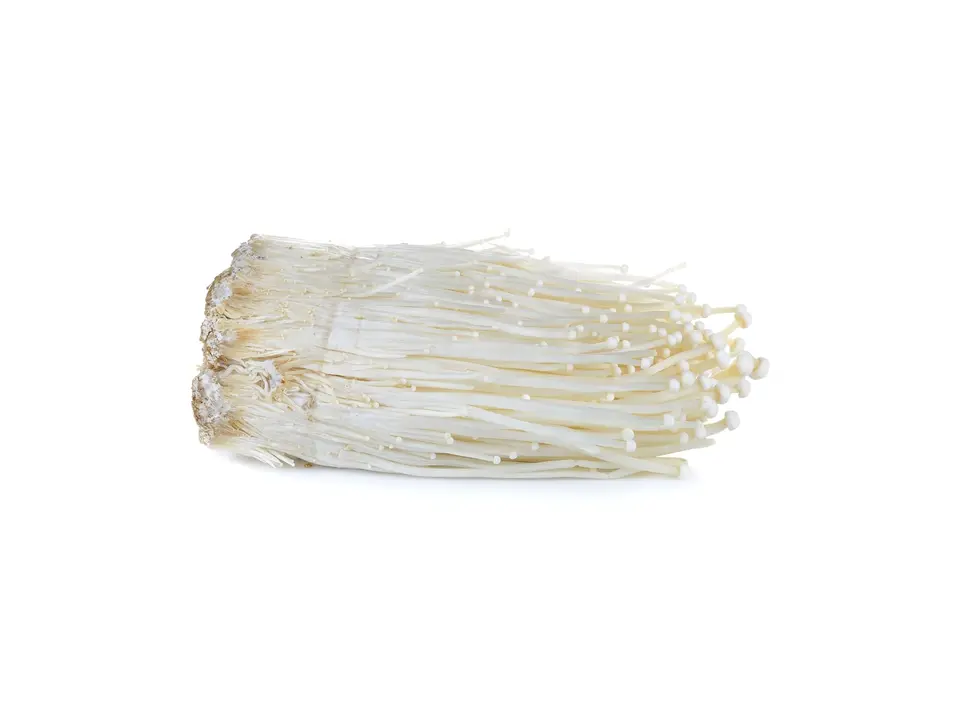 Enoki mushroom, on a white background